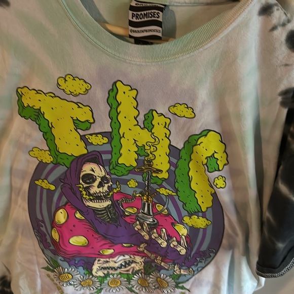 Broken Promises Pot Head Stoner Tye dye T-shirt - Picture 2 of 4